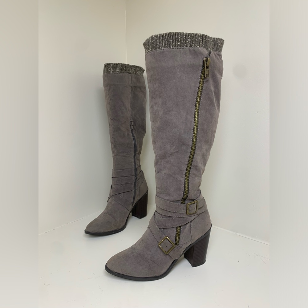 Stylish Gray Knee-High Boots